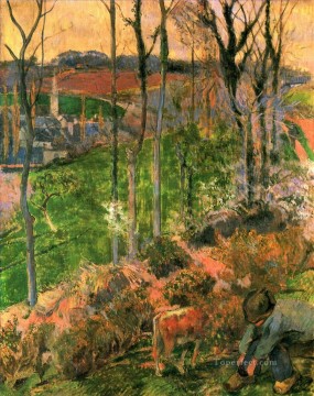Artworks by 350 Famous Artists Painting - Landscape from Pont Aven Brittany Paul Gauguin